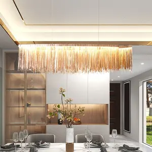 Lampu gantung rumbai mewah Modern, lampu khusus dekorasi hotel villa Nordik untuk ruang tamu