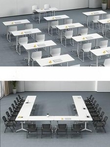 Muebles de oficina modernos, mesa de escritorio plegable para reuniones de conferencias, entrenamiento de personal escolar para estudiantes, escritorio de oficina en casa, escritorio anidado - Product Image 6