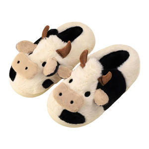 Pantofole animali mucca per le donne sfocate scarpe Kawaii <span class=keywords><strong>Super</strong></span> caldo soffice suola antiscivolo leggero cartone animato mucca pantofole - Product Image 2