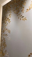 Papier peint de luxe de toile de fond de feuille d'or de Zhenling pour la décoration murale intérieure de maison