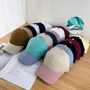 Casquette <span class=keywords><strong>de</strong></span> baseball bicolore en coton lavé à basse quantité minimale <span class=keywords><strong>de</strong></span> commande d'expédition rapide, chapeau <span class=keywords><strong>de</strong></span> <span class=keywords><strong>papa</strong></span> uni doux et non structuré pour hommes et femmes - Product Image 3