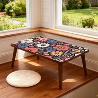 Table basse compacte néoclassique avec plateau en pierre pour chambre, baie vitrée, salon, table d'appoint de canapé – Meuble élégant pour appartement
