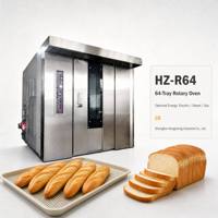 Four rotatif robuste à 64 plateaux en acier inoxydable 201/304, électrique, gaz ou diesel, équipement de boulangerie pour la production industrielle