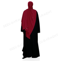 Abaya noire jet personnalisée 2026 pour femme, robe musulmane texturée à devant ouvert, vêtements islamiques modestes, ensemble de robes cardigan pour fête de l'Aïd, vente en gros