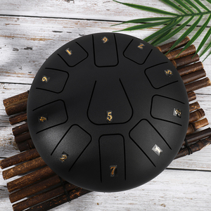 Chất Lượng Cao 8 Inch 11-Tone Matte Tay Màu Đen Pan Trống Thiết Lập Biểu Tượng Tùy Chỉnh Thép Lưỡi Trống Làm Của Kim Loại - Product Image 2