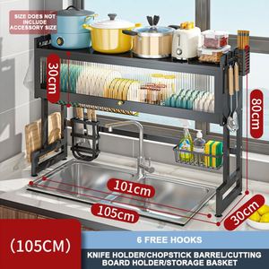 Égouttoir à vaisselle en fil métallique noir, 2 niveaux, avec bac de récupération des eaux et porte-ustensiles, grande capacité pour comptoir de cuisine - Product Image 3