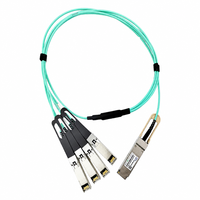 Kabel Optik Aktif (AOC) IIIV 100G QSFP28 ke 4x25G SFP28 Full-duplex 1m Biru untuk Pusat Data 100GBase Transceiver
