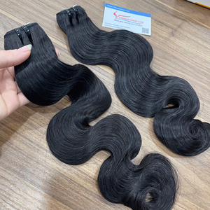 Extensiones de cabello virgen vietnamita Natural 100% de alta calidad, estilo de cabello ondulado de trama de cuerpo dibujado doble, paquete de alta calidad - Product Image 3