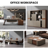 Bureau de direction extensible et convertible en bois massif de luxe, design moderne et créatif, avec bords biseautés, idéal pour le bureau.