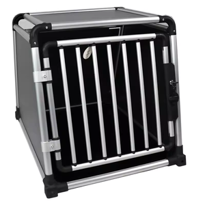 <span class=keywords><strong>Jaula</strong></span> de viaje Universal para <span class=keywords><strong>maletero</strong></span> de coche de gama alta para perros y gatos, portador de aleación de aluminio con amortiguador de cinturón para protección de gatos y perros - Product Image 2