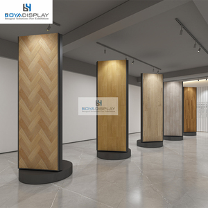 Espositore Girevole a 360 Gradi Personalizzabile per Piastrelle in PVC Effetto Marmo e Parquet, Salvaspazio - Product Image 5