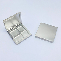 Boîte à maquillage portable de haute qualité en alliage de zinc, boîte à maquillage pliable double face en métal, palette de fard à paupières, de blush et de poudre