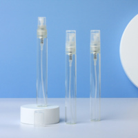 SUMEEAR Flacon de parfum portable mini 10 ml en verre transparent rechargeable avec pompe pulvérisatrice, échantillon, testeur, atomiseur, logo personnalisé, sécurité