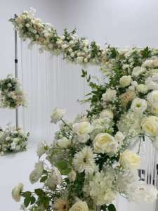 Luxe grand rideau fer S forme cadre toile <span class=keywords><strong>de</strong></span> fond mariage toile <span class=keywords><strong>de</strong></span> fond pour mariage scène décoration - Product Image 4