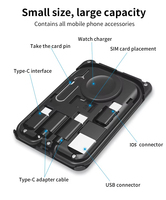 Accesorio para teléfono móvil Caja de regalo Set Soporte para teléfono 6 en 1 Kit de adaptador de cable USB con cargador rápido inalámbrico de 15W para reloj de teléfono móvil