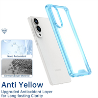 Étuis de téléphone portable transparents en acrylique dur transparent pour Samsung Galaxy S25 S24 Plus Ultra FE TPU Edge Anti couverture arrière jaune