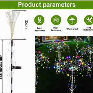 Lampada Solare a LED a Forma di Fuochi d'Artificio <span class=keywords><strong>per</strong></span> Illuminazione Esterna di Giardini e Prati, Lampada Decorativa Natalizia a Forma di Soffione - Product Image 6
