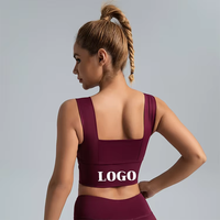 Soutien-gorge de sport élégant à dos large avec bretelles larges, respirant, à maintien élevé, anti-choc et anti-affaissement pour la course, le fitness et le yoga