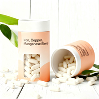 Emballage personnalisé en tube de papier écologique de qualité alimentaire pour capsules de chlorure de potassium et de sodium |   Estampage interne de fenêtre en PVC cylindrique