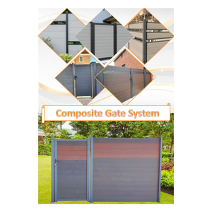 Cadre WPC horizontal moderne de 2m en aluminium <span class=keywords><strong>et</strong></span> métal Panneaux de clôture modulaires 3D de 2m avec traitement naturel Facile pour la maison, le jardin <span class=keywords><strong>et</strong></span> l'extérieur - Product Image 2