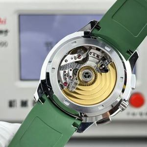 <span class=keywords><strong>Montre</strong></span> de luxe pour hommes, cadran vert kaki, boîtier plaqué or blanc, chronographe <span class=keywords><strong>automatique</strong></span>, bracelet en caoutchouc, <span class=keywords><strong>montre</strong></span>-bracelet de Sport, 42.2mm - Product Image 6