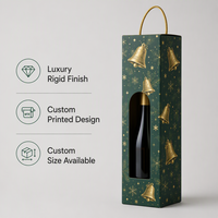 Scatola Regalo di Lusso per Vino Personalizzata Eco-Friendly OEM ODM in Cartone con Manico in Corda Finestra a Finissima Griglia Goffratura UV