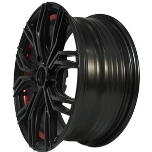 <span class=keywords><strong>Cerchi</strong></span> in Lega Auto <span class=keywords><strong>Neri</strong></span> Opachi con Cerchio Interno Rosso 17*7.5 Pollici PCD 4/5/8-100-114.3 ET 25-40 Mozzi Ruota - Product Image 4