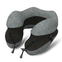 Oreiller de cou en mousse à mémoire de forme réglable en hauteur Support de tête portable Oreiller de voyage en forme de U doux pour avion