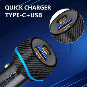 High Quality USB C+A Car Charger PD 30W Fast Charging Cigarette Lighter Car Charger Adapter with Box Package - Product Image 3