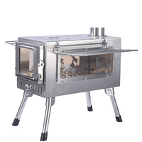 Poêle à bois pliable portable double usage, ustensiles de cuisine en acier inoxydable pour 3 à 5 personnes, chauffage de tente de camping