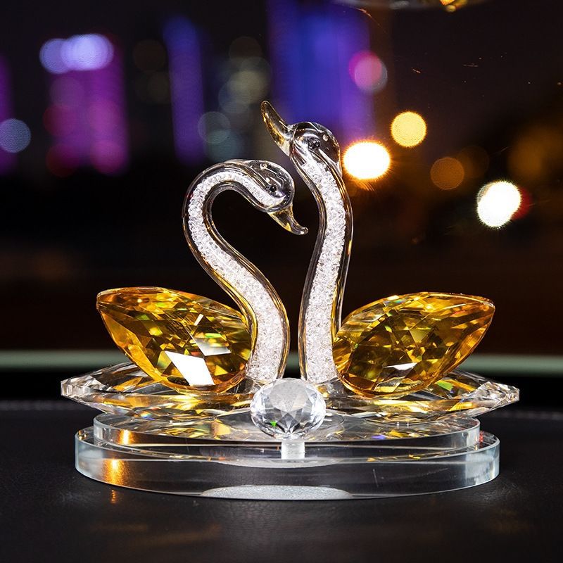 DIY Beautiful elegant colorful crystal swan for wedding gift