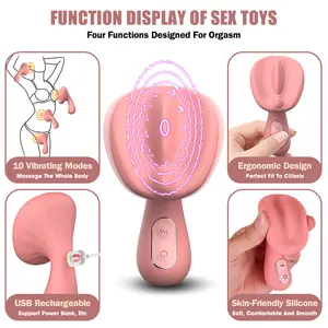 Super Strong Mushroom Head Dildo Vibrating Adult Sex Toys Breast Massage Clitoris Vibrator Masturbation Tools For Women Lady