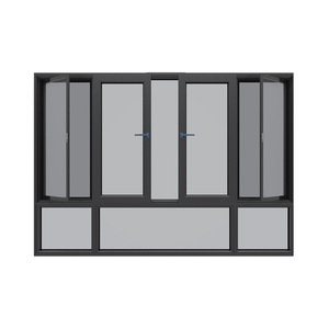 Fenêtre coulissante à <span class=keywords><strong>double</strong></span> <span class=keywords><strong>vitrage</strong></span> en alliage d'aluminium avec 3 rails - Product Image 3