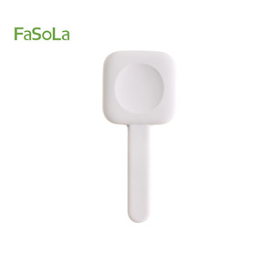 FaSoLa Wall Mounted Adhesive Hook <b>Square</b> Shape Heavy Duty Silicone Hook For Entryway <b>Key</b> Storage White Color - Product Image 1