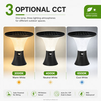 Lampe solaire de jardin étanche IP65 brevetée, 3 CCT, pour allée, cour, pelouse, poteau décoratif