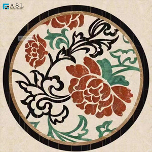 Piastrelle in Marmo Naturale per Hall di Hotel, Pavimentazione in Pietra con Motivo a Medaglione Personalizzato, Prezzo al <span class=keywords><strong>Metro</strong></span> <span class=keywords><strong>Quadrato</strong></span> - Product Image 1