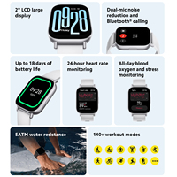 Reloj Original para Xiaomi Redmi Watch 5 Active con Pantalla LCD de 2 Pulgadas, Batería de 470mAh, Resistencia al Agua de 5ATM, Monitoreo de Frecuencia Cardíaca 24H y BT5.3