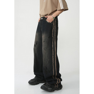 Nuovi <span class=keywords><strong>Jeans</strong></span> da <span class=keywords><strong>Uomo</strong></span> alla Moda con Lavaggio Sbiadito <span class=keywords><strong>Grigio</strong></span>, Alta Qualità, Casual, Effetto Vissuto, <span class=keywords><strong>Jeans</strong></span> Vintage Personalizzati a Gamba Dritta e Larga - Product Image 2