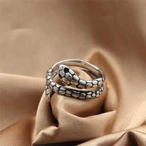 <b>Snake</b> <b>Ring</b> Men's Tibetan <b>Silver</b> Geometric Design Punk Style Jewelry For Fashion Accessories - Product Image 2