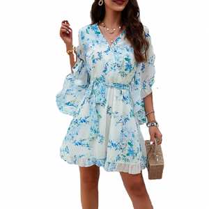 Robe en mousseline de soie à imprimé décontracté pour femmes, printemps-été - Product Image 2