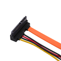 HJX fabrika sağ açı SATA 7 + 15 22Pin seri ATA 7Pin ve 4Pin HSG sabit disk güç kablosu ile bilgisayarlar için PVC ceket