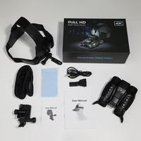 NV8100P Télémètre, Lunettes de vision nocturne 4K à double écran, 8x grossissement, avec enregistrement vidéo, rechargeables, 256 Go, montables sur casque et tête