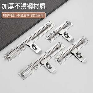 Perno de puerta de acero inoxidable tipo F, acabado cepillado, montaje en superficie, pestillo para puerta de madera, diseño tradicional, fácil instalación - Product Image 3