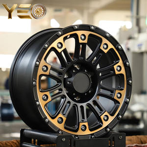 Ruedas de Aleación Forjadas <span class=keywords><strong>Wheelman</strong></span> Doradas y Negro Mate de 18 Pulgadas con Beadlock Todoterreno, Venta Directa de Fábrica en China - Product Image 2