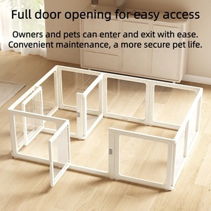 USMILEPET Nouveau design HDPE + Acrylique Parc pour chat avec fermeture à bouton Clôture transparente pour animaux de compagnie d'intérieur pour chiot chat lapin furet - Product Image 2