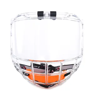 Polycarbonat Voll gesicht Klar Anti-Fog Eishockey Helm Schild Bubble Face Shield für Senioren