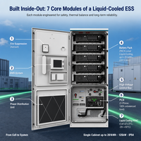 Système de stockage d'énergie commercial et industriel à haute tension 832V, 241kWh 261kWh, refroidissement liquide, solaire, batterie LiFePO4, armoire 120kW