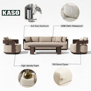 Juego de Sofás de Jardín de Aluminio Fundido Personalizado, Impermeable, Moderno y de Lujo para Hotel, Villa o Patio - Product Image 5