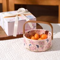 Panier à fruits rétro en forme de fleur de myrte, pour le salon, rangement domestique, fruits secs, cadeau idéal de pendaison de crémaillère