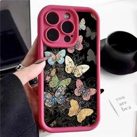 Coques de Téléphone Antichoc Luxe Papillons pour iPhone 17 Air 16 15 Plus Pro Max 14 13 12 11 X Housse de Protection Logo Personnalisé